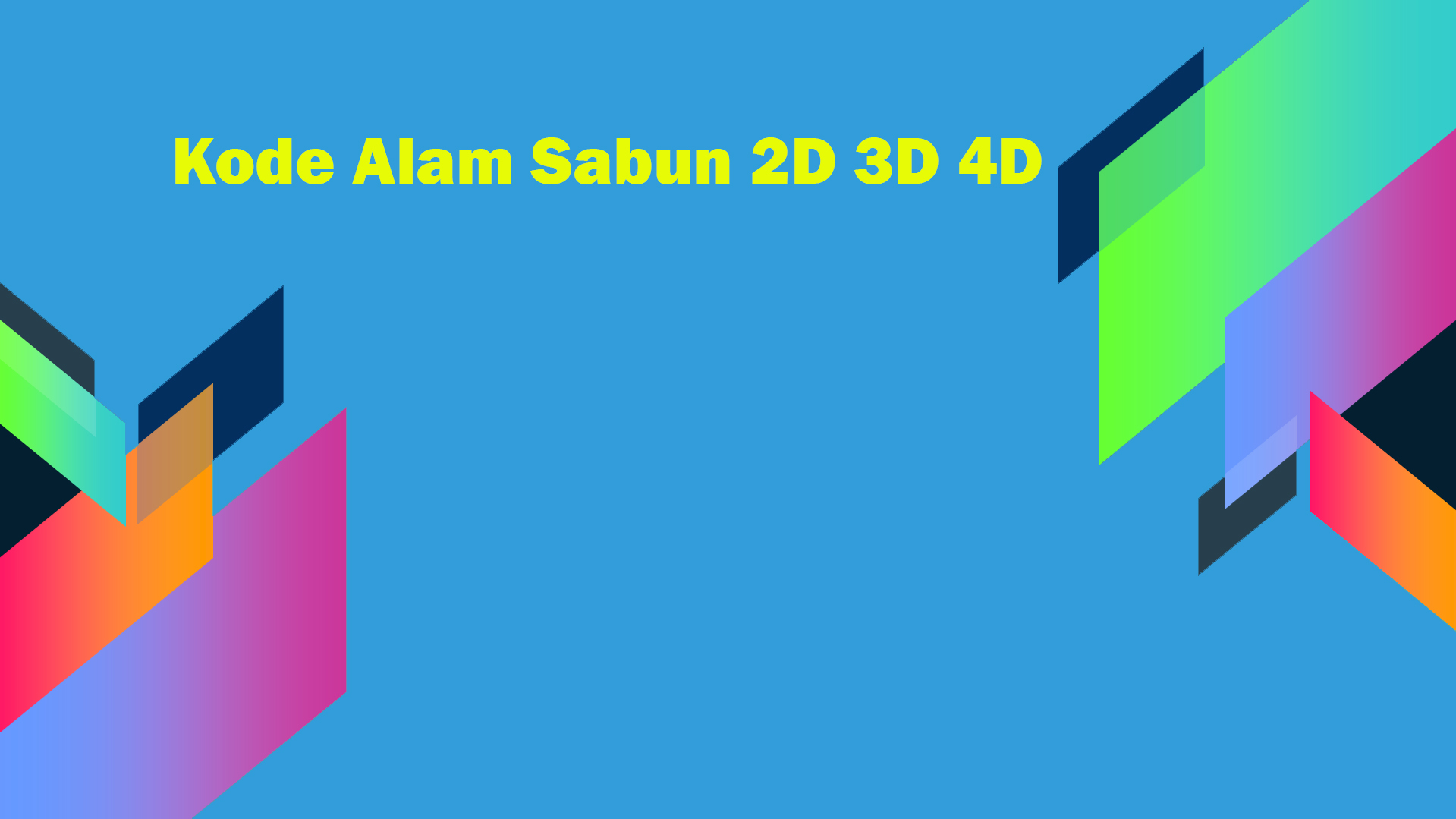Kode Alam Sabun 2D 3D 4D